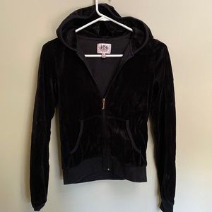 Juicy Couture black velour hoodie